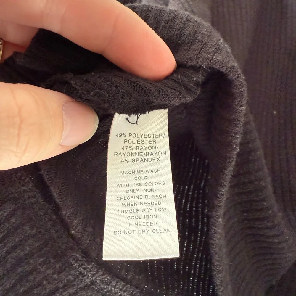 LOFT Black Ribbed Cardigan - Picture 6 of 7